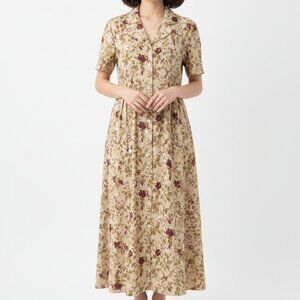 Cynthia Howe for Maggy Boutique Dress Maxi Boho Cottage Floral Green Burgundy 12